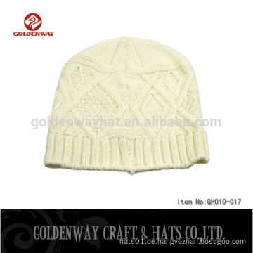 Milch weiß Knit Beanie Patterns Anleitung Hut